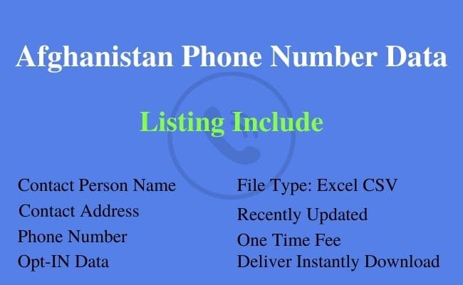 阿富汗 电话号码 列表