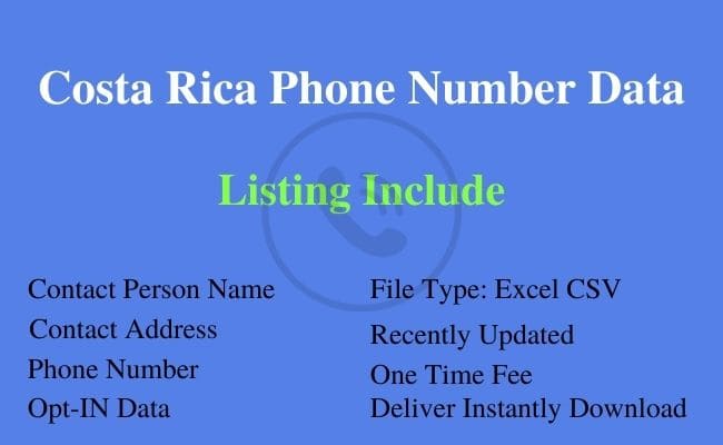 哥斯达黎加 电话号码 列表