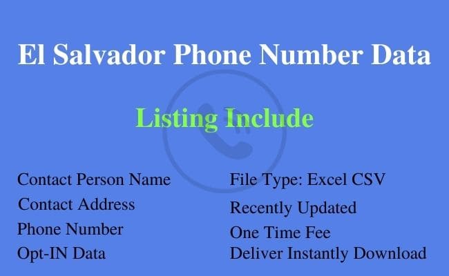 萨尔瓦多 电话号码 列表