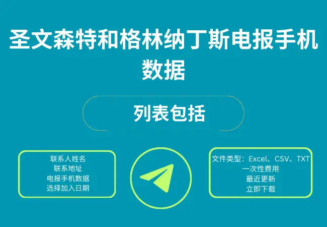 圣文森特和格林纳丁斯电报手机数据