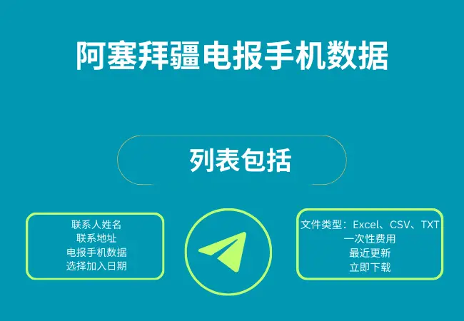 阿塞拜疆电报手机数据